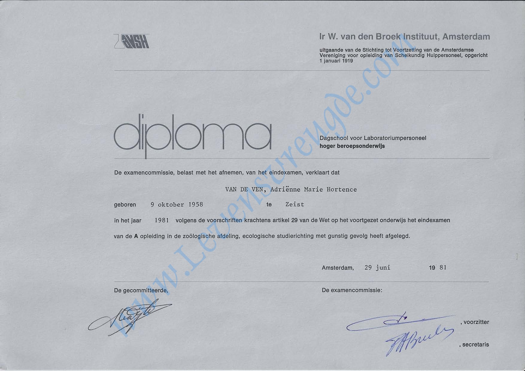 HBO Diploma Ecologie